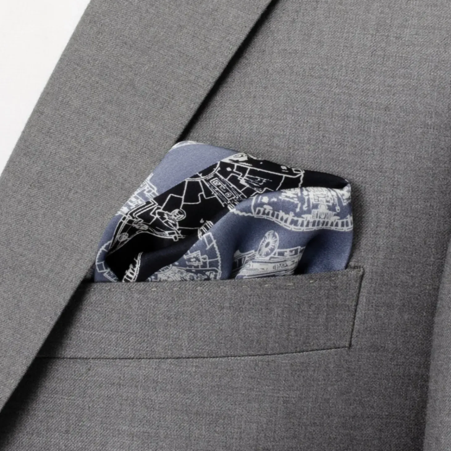 Star Wars Millenium Falcon Blue Pocket Square