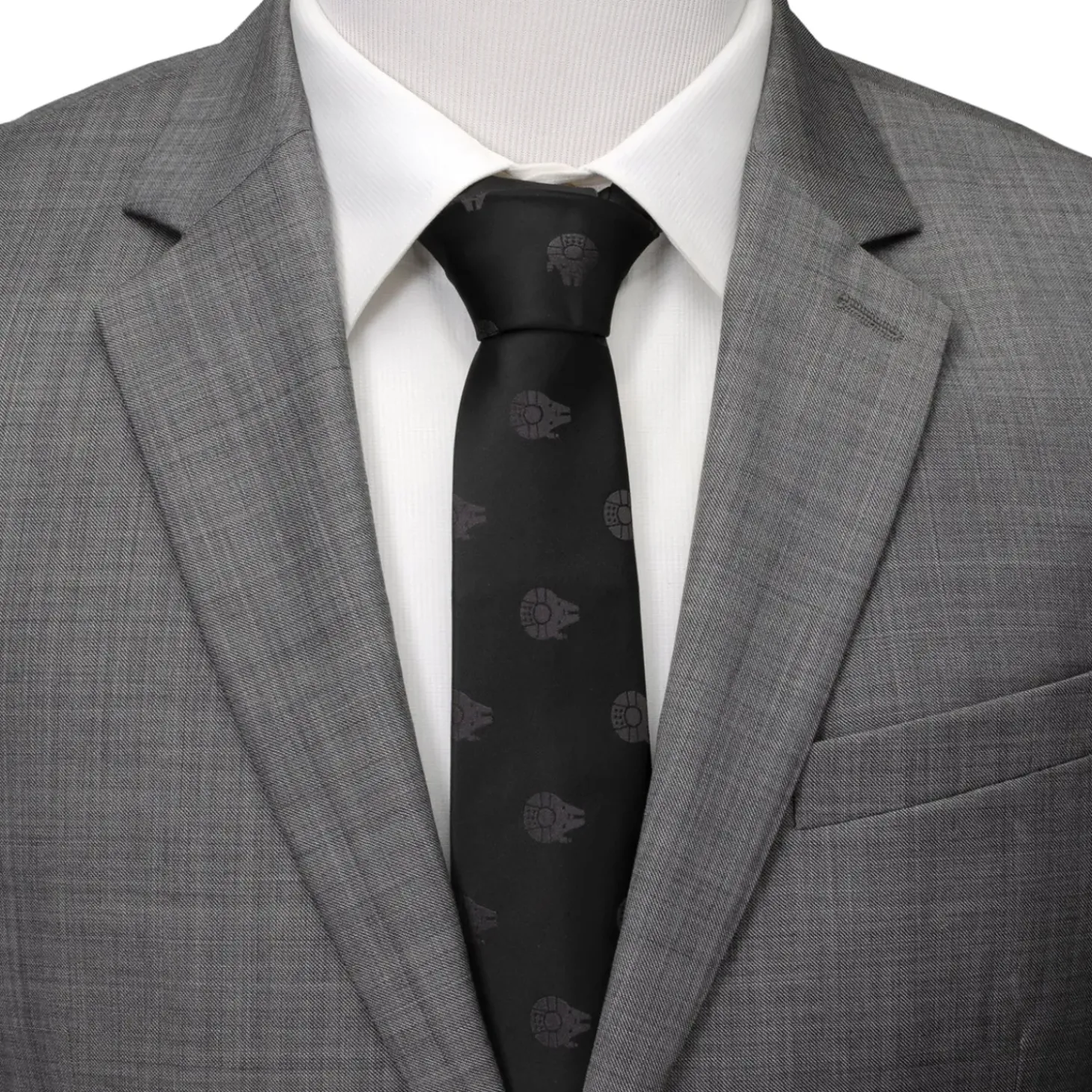 Star Wars Millennium Falcon Black Tonal Men's Tie