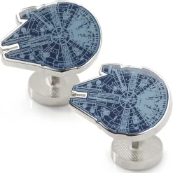 Star Wars Millennium Falcon Blueprint Blue Cufflinks