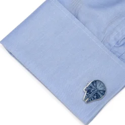 Star Wars Millennium Falcon Blueprint Blue Cufflinks