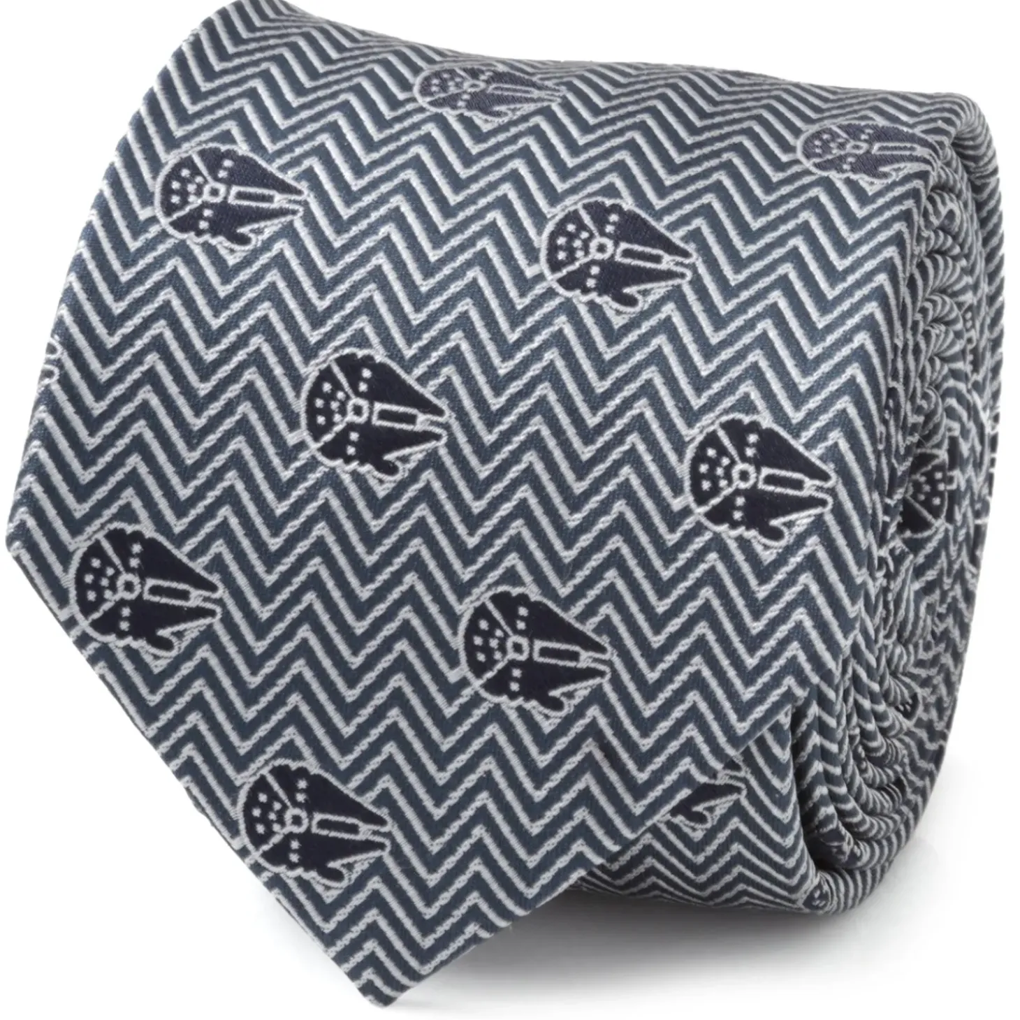 Star Wars Millennium Falcon Herringbone Blue Men's Tie