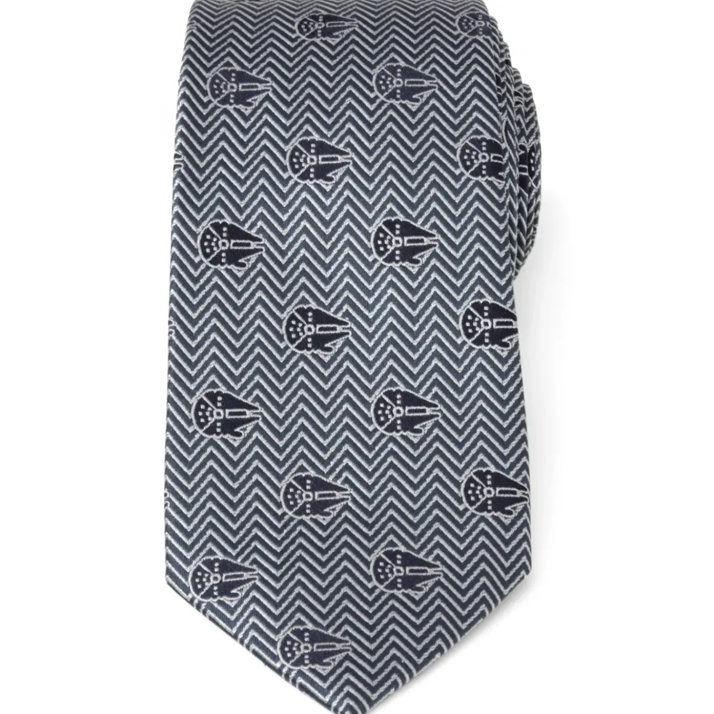 Star Wars Millennium Falcon Herringbone Blue Men's Tie