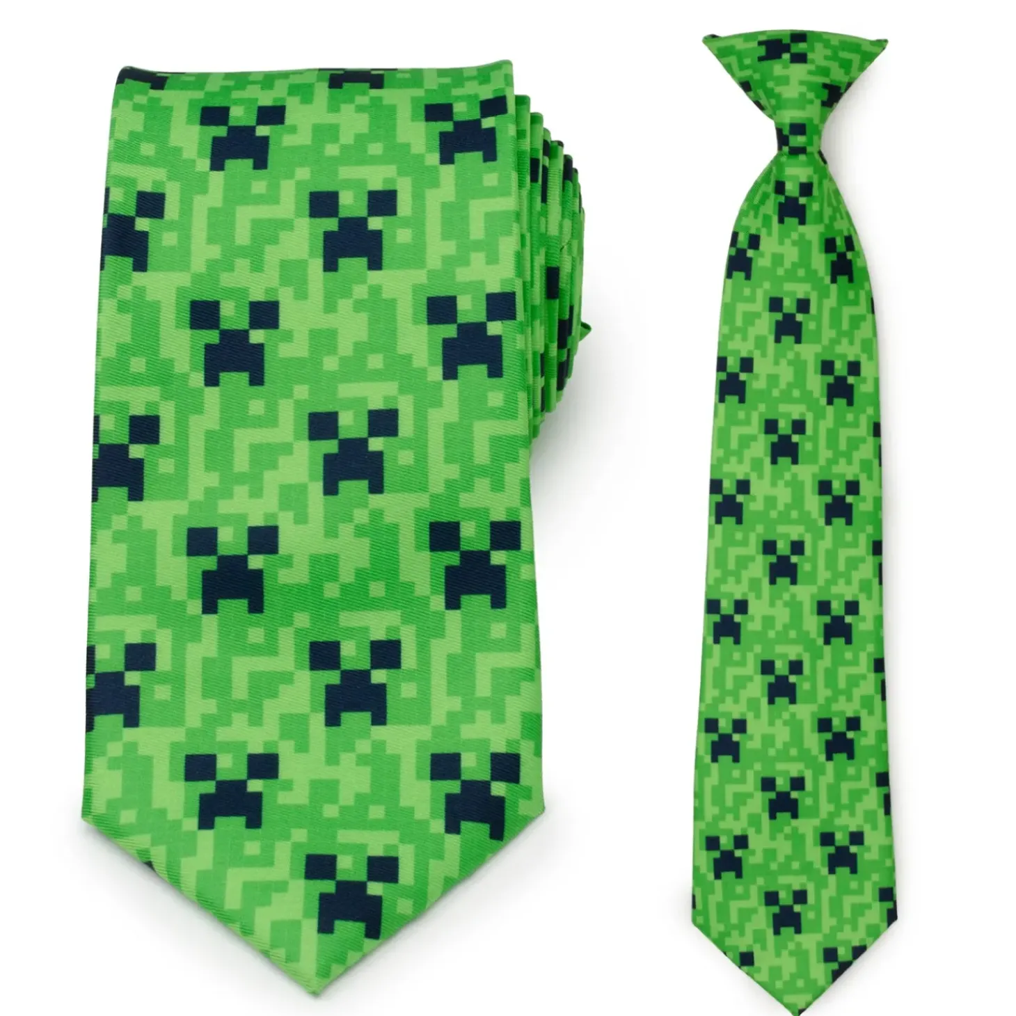 Minecraft Creeper Green Father/Son Tie Set