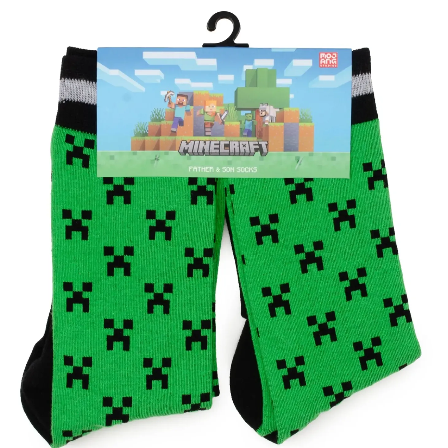 Minecraft Creeper Green Father/Son Sock Set