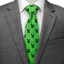 Minecraft Creeper Green Men's Tie