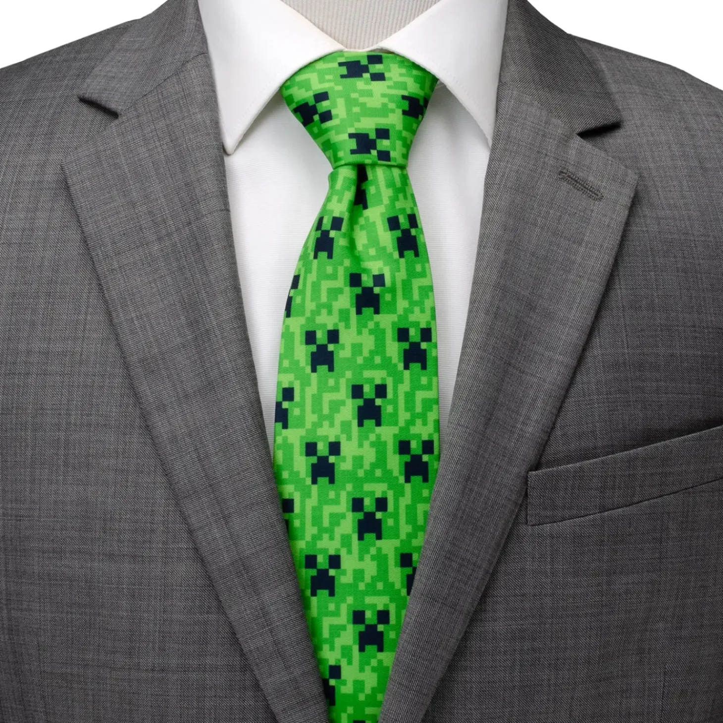 Minecraft Creeper Green Men's Tie