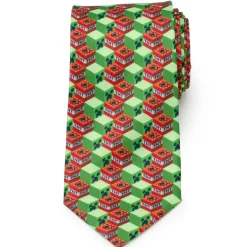 Minecraft Creeper TNT Isometric Green Men's Tie