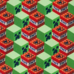 Minecraft Creeper TNT Isometric Green Men's Tie