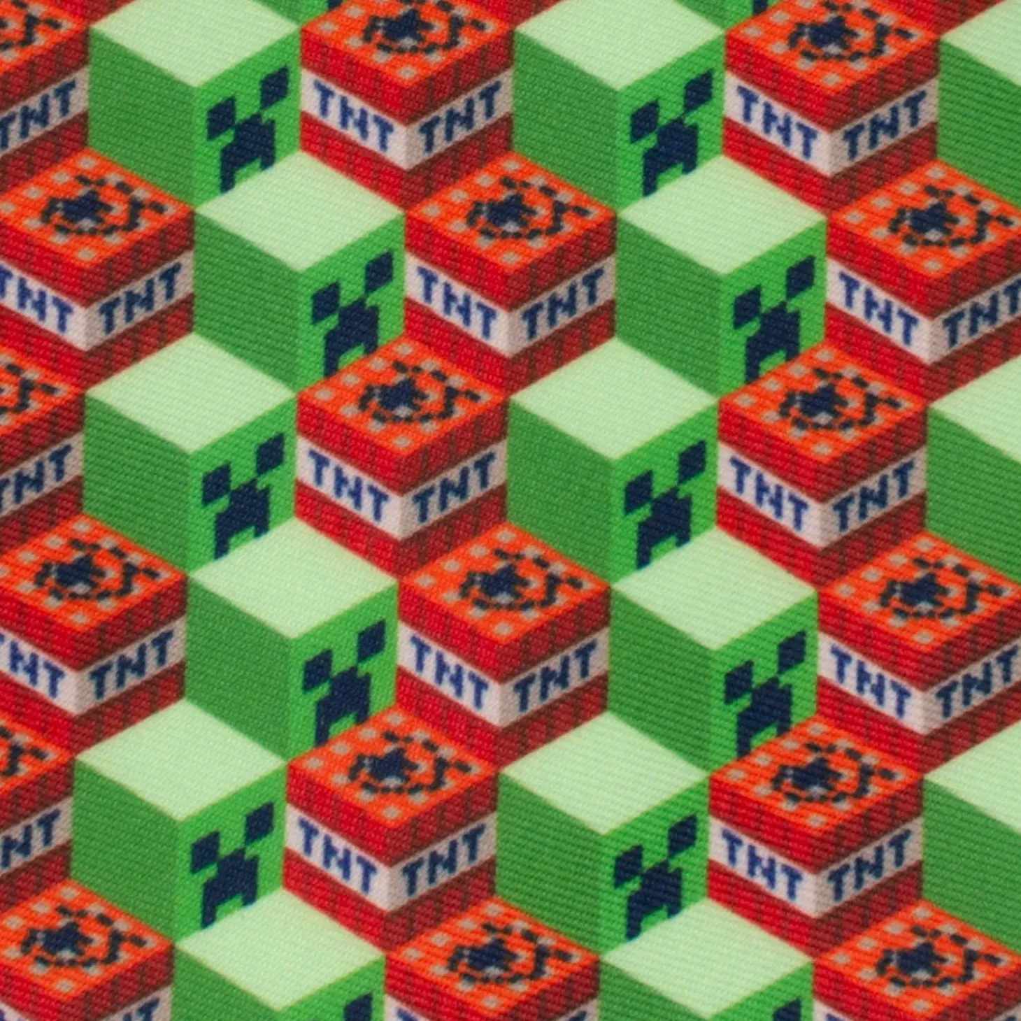 Minecraft Creeper TNT Isometric Green Men's Tie