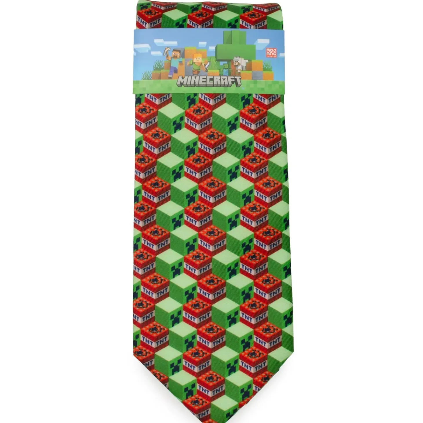 Minecraft Creeper TNT Isometric Green Men's Tie