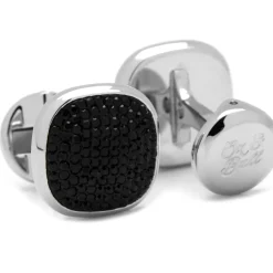Ox and Bull Trading Co. Mixed Pave Crystal and Onyx Stud Set