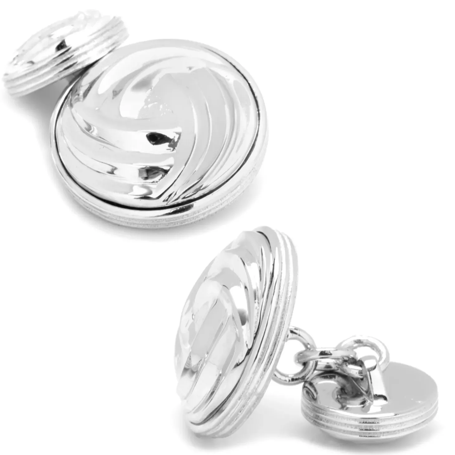 Ox and Bull Trading Co. Modern Knot Sterling Silver Cufflinks and Stud Set