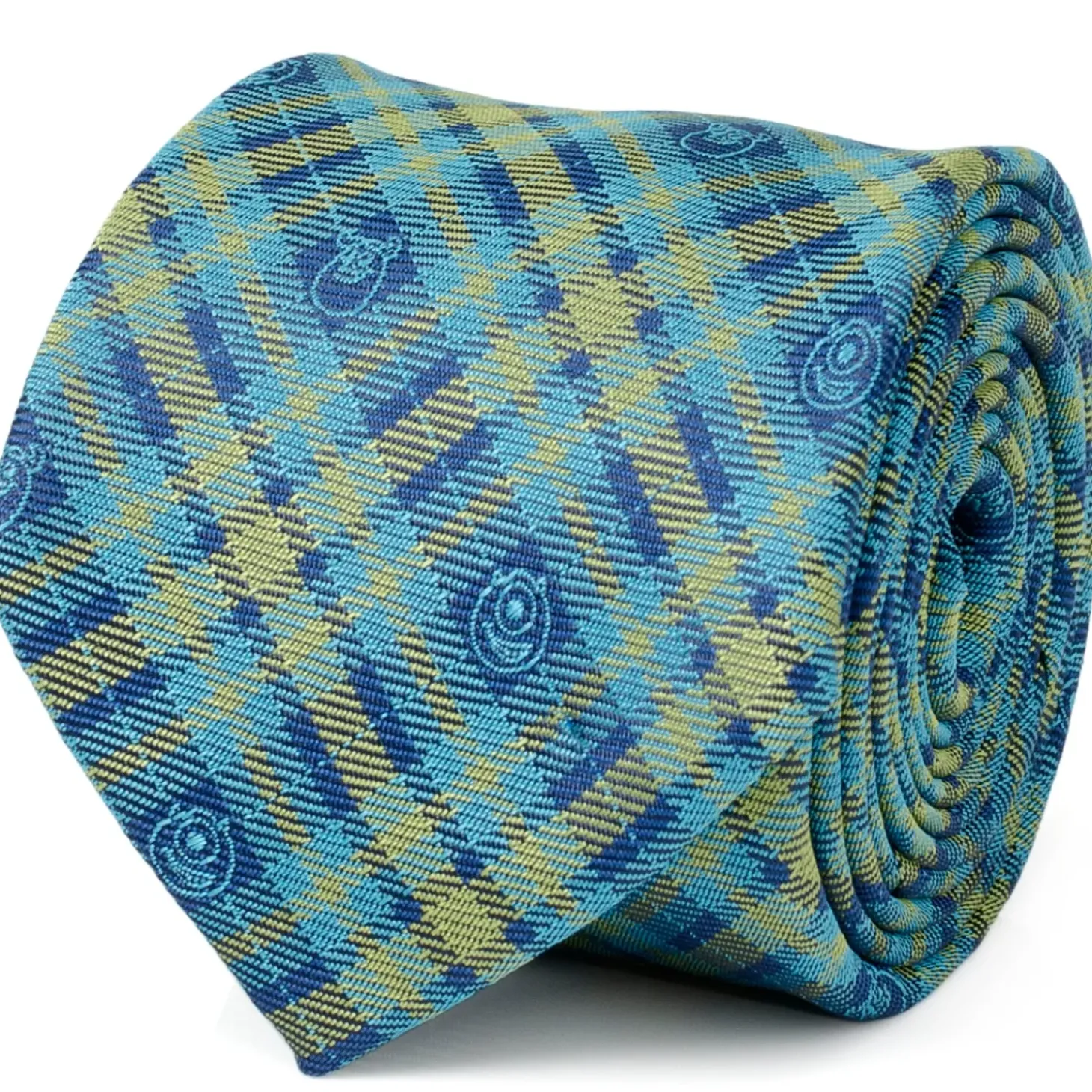 Disney Monsters Inc Plaid Blue Green Tie