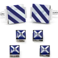 Ox and Bull Trading Co. Mother of Pearl Floating and Diamond Stud Set