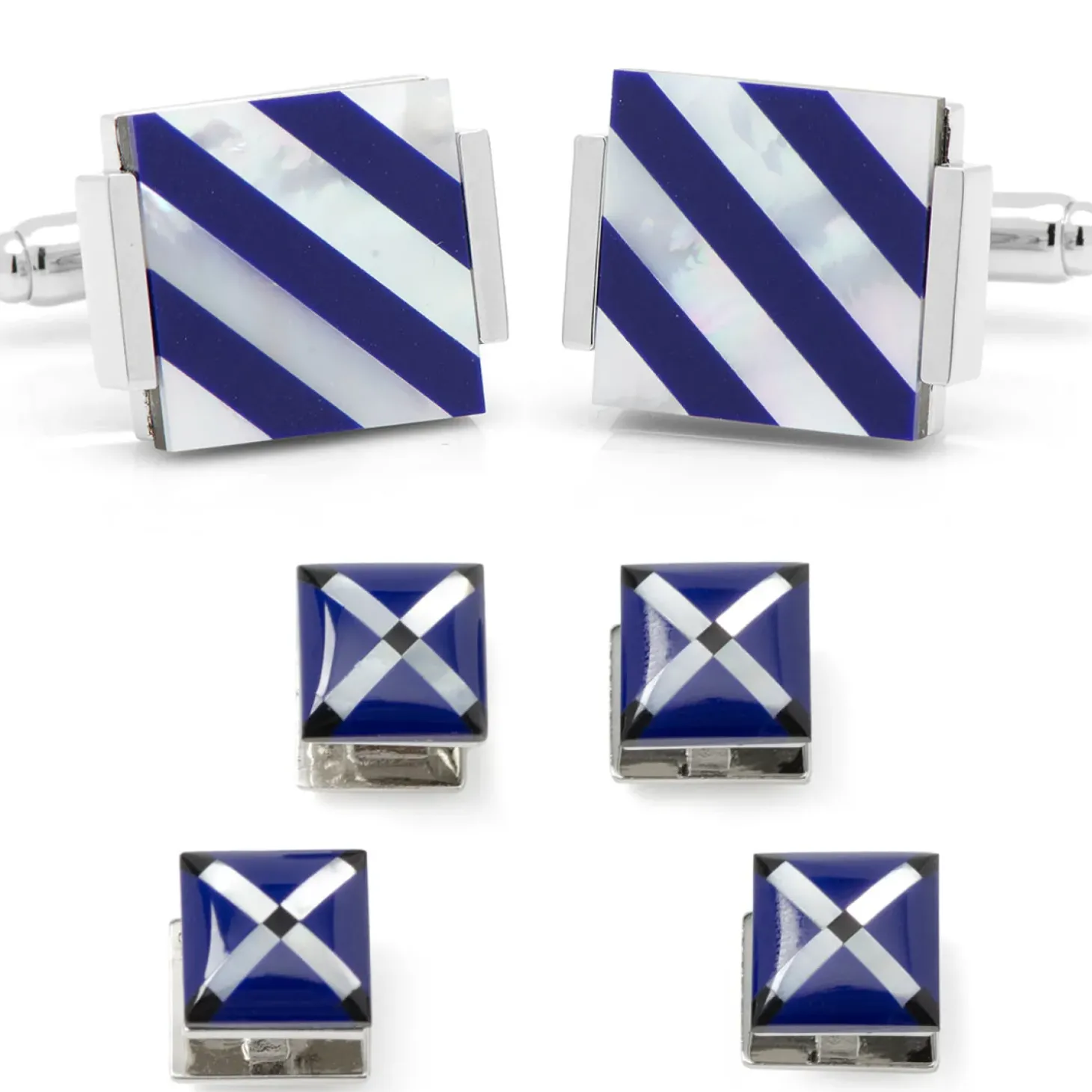 Ox and Bull Trading Co. Mother of Pearl Floating and Diamond Stud Set