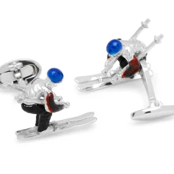 Jan Leslie Moving Skier Cufflinks
