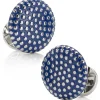 Ox and Bull Trading Co. Navy Circle Dot Texture Cufflinks