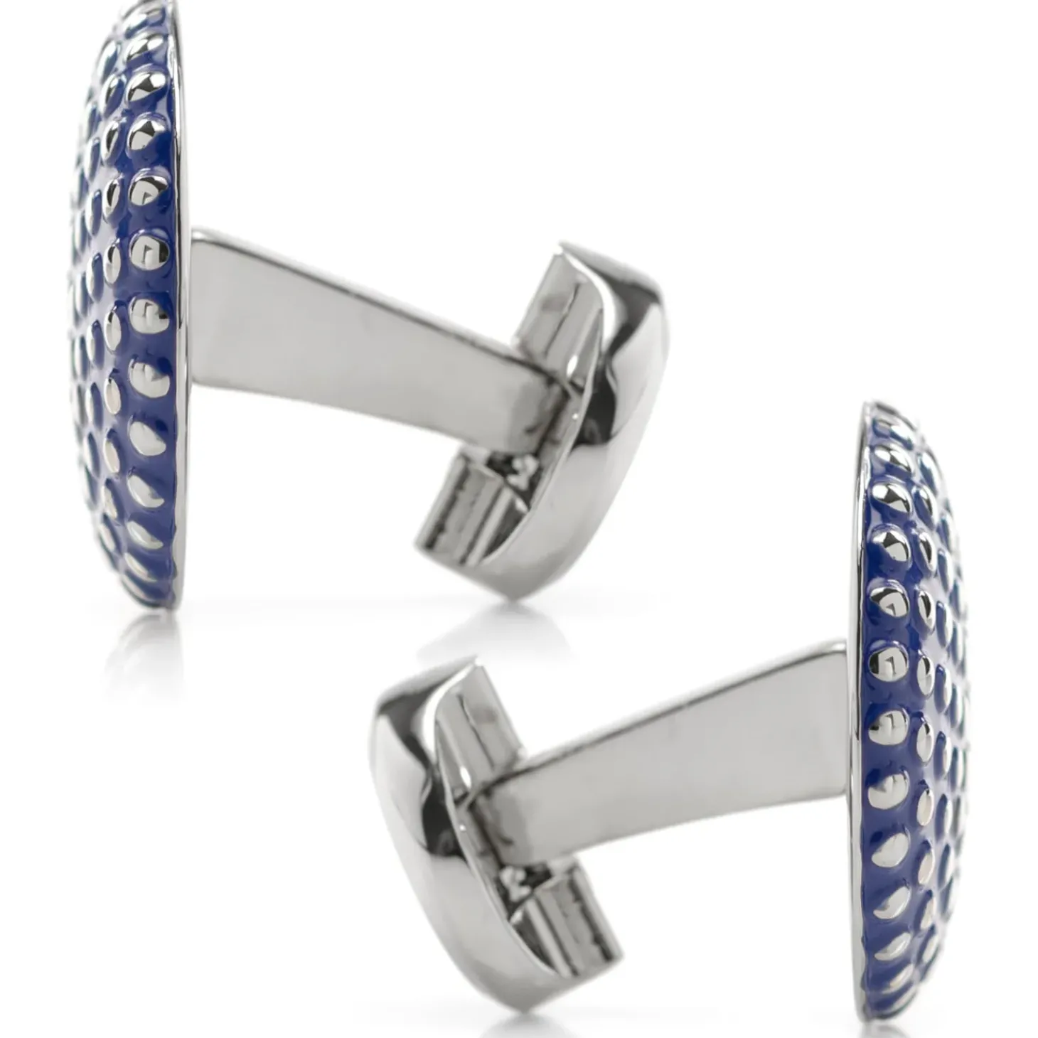 Ox and Bull Trading Co. Navy Circle Dot Texture Cufflinks