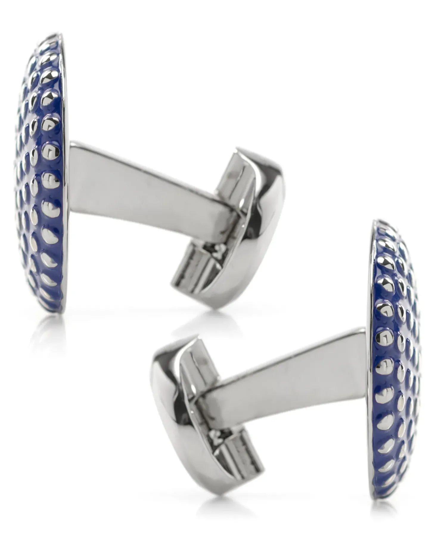 Ox and Bull Trading Co. Navy Circle Dot Texture Cufflinks