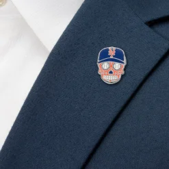 MLB New York Mets Sugar Skull Lapel Pin