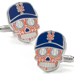 MLB New York Mets Sugar Skull Cufflinks