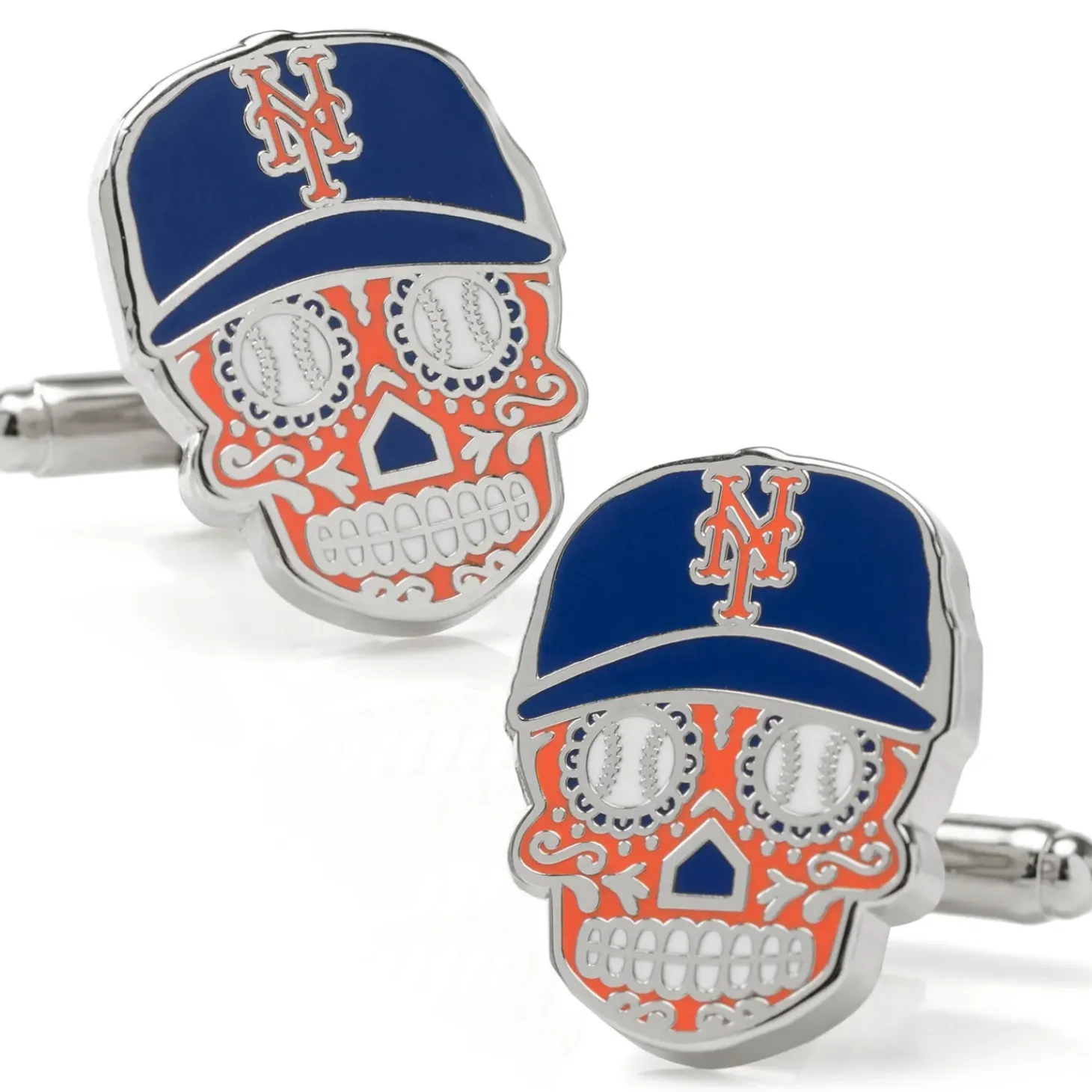 MLB New York Mets Sugar Skull Cufflinks