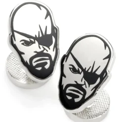 Marvel Nick Fury Silver Cufflinks