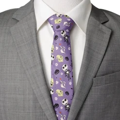 Disney Nightmare Before Christmas Purple Men's Tie