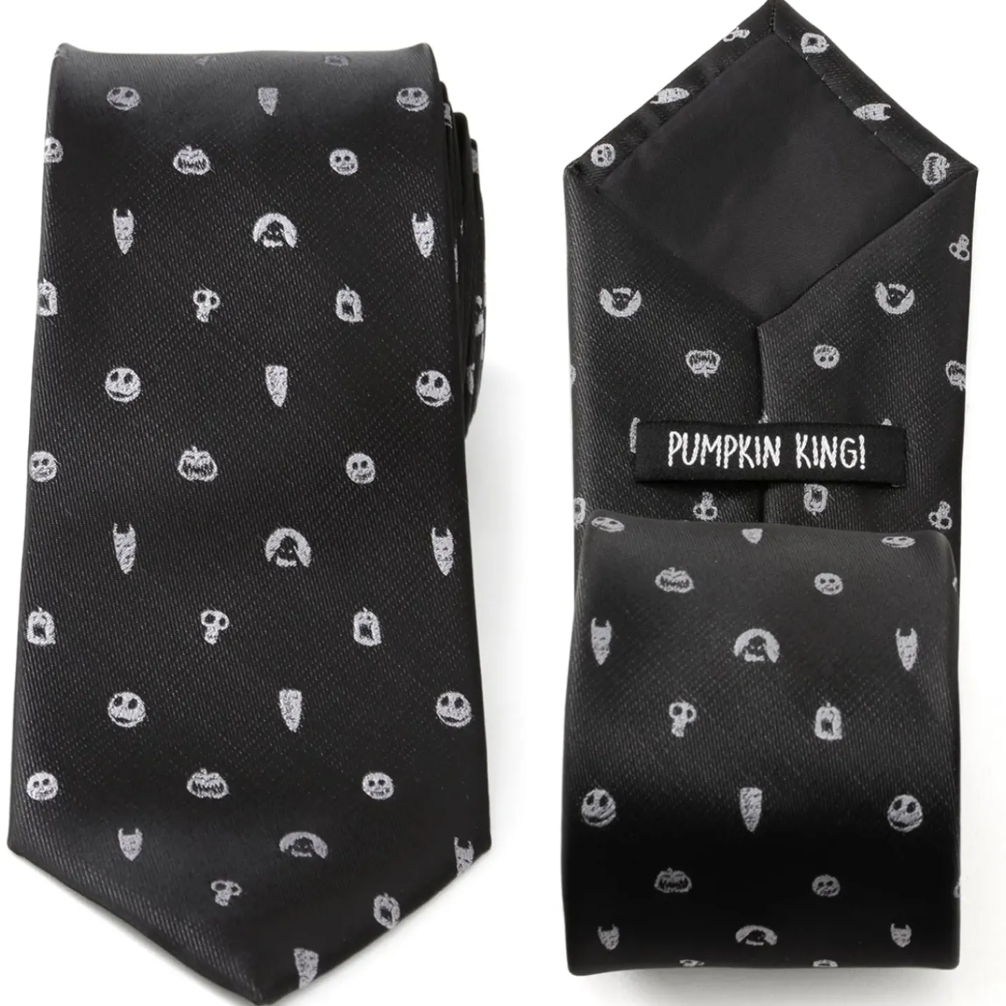 Disney Nightmare Before Christmas Black Gray Men's Tie