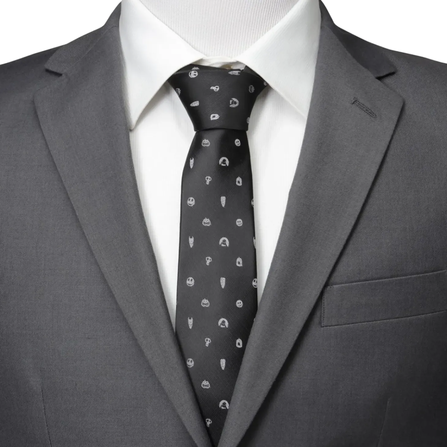 Disney Nightmare Before Christmas Black Gray Men's Tie