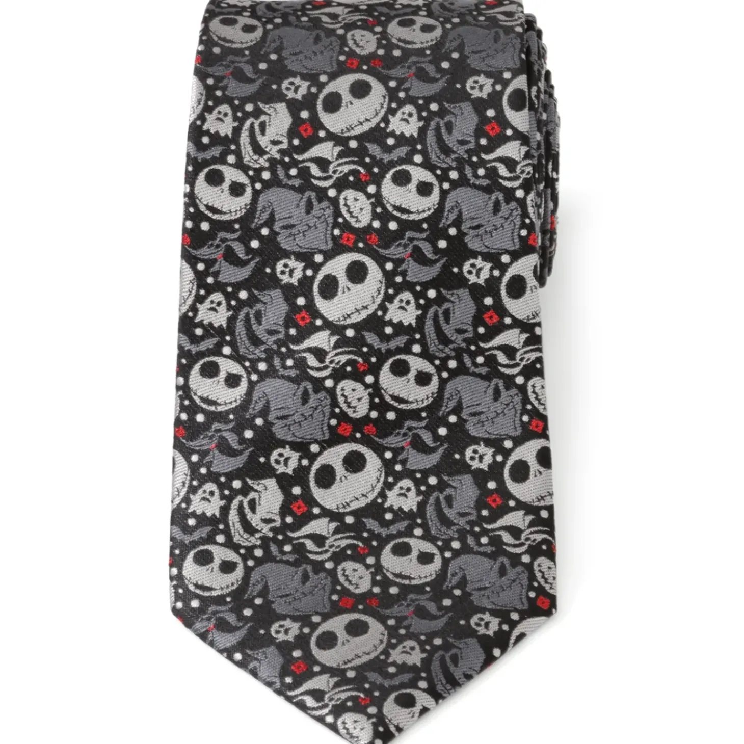Disney Nightmare Before Christmas Black Gray Pattern Men's Tie