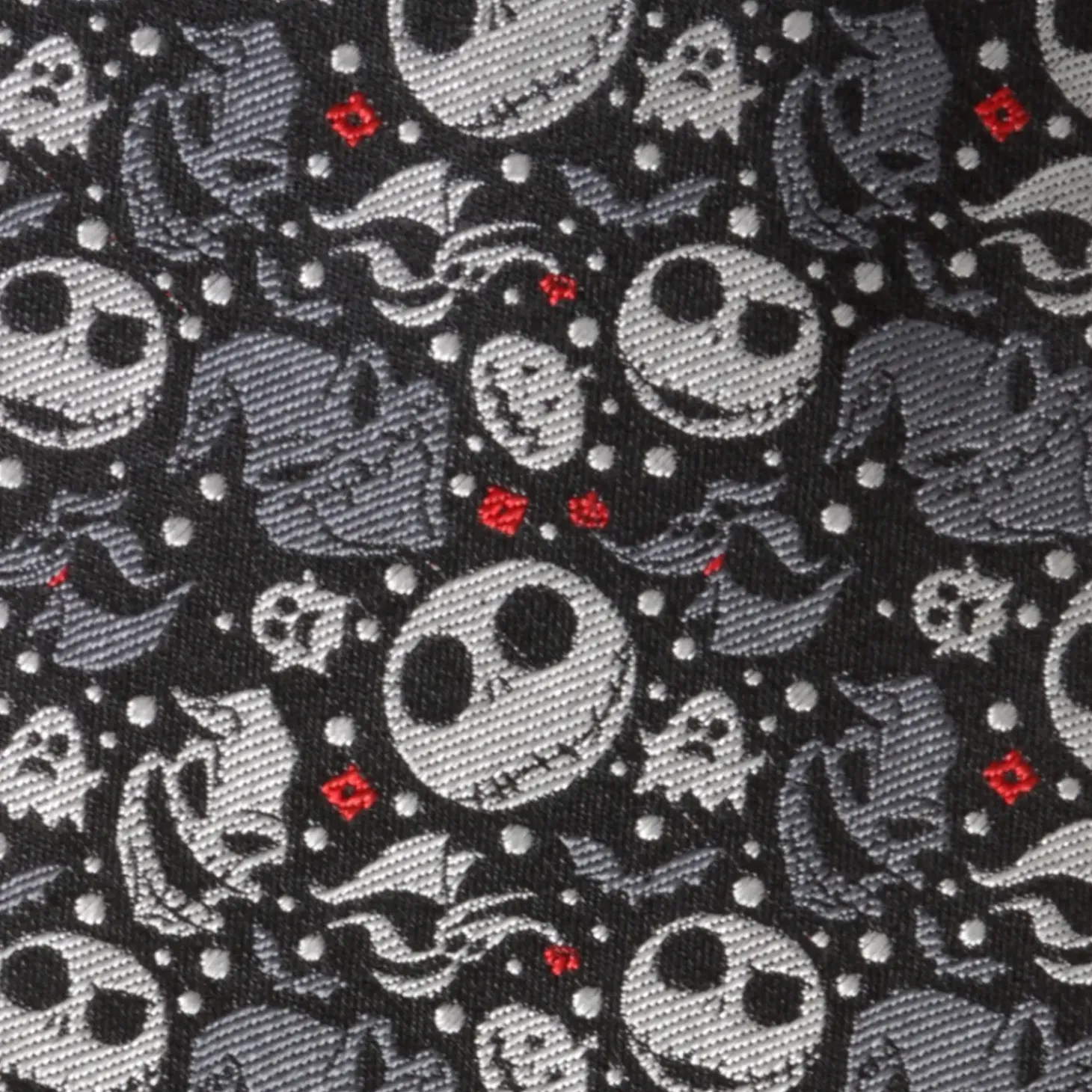 Disney Nightmare Before Christmas Black Gray Pattern Men's Tie
