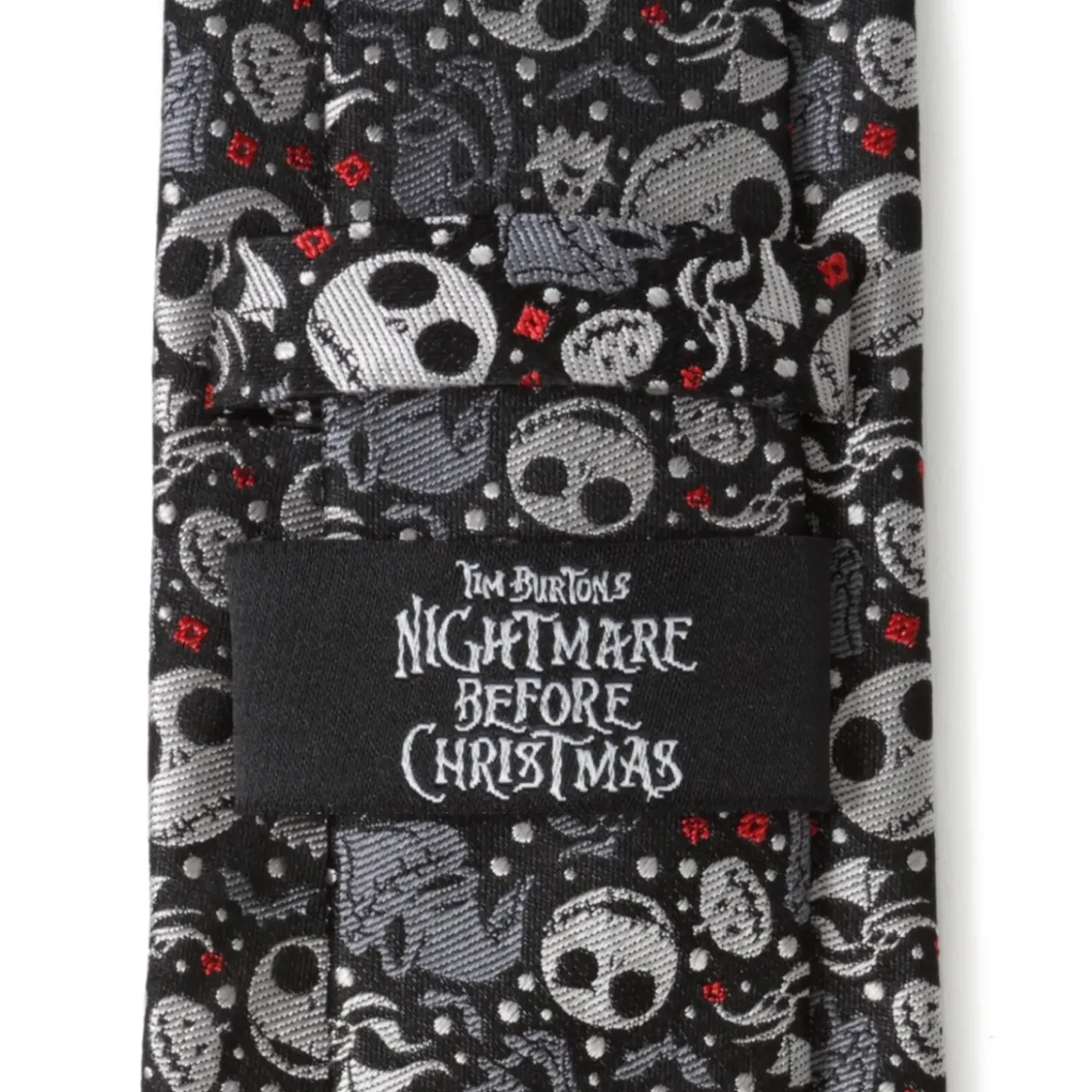 Disney Nightmare Before Christmas Black Gray Pattern Men's Tie