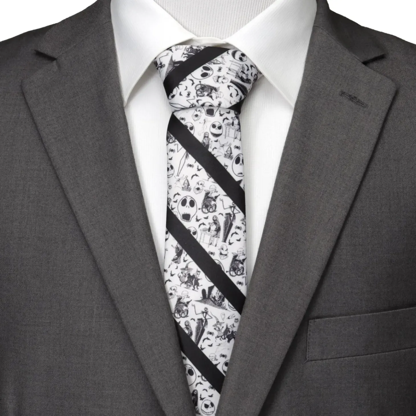 Disney Nightmare Before Christmas Stripe Black Men's Tie