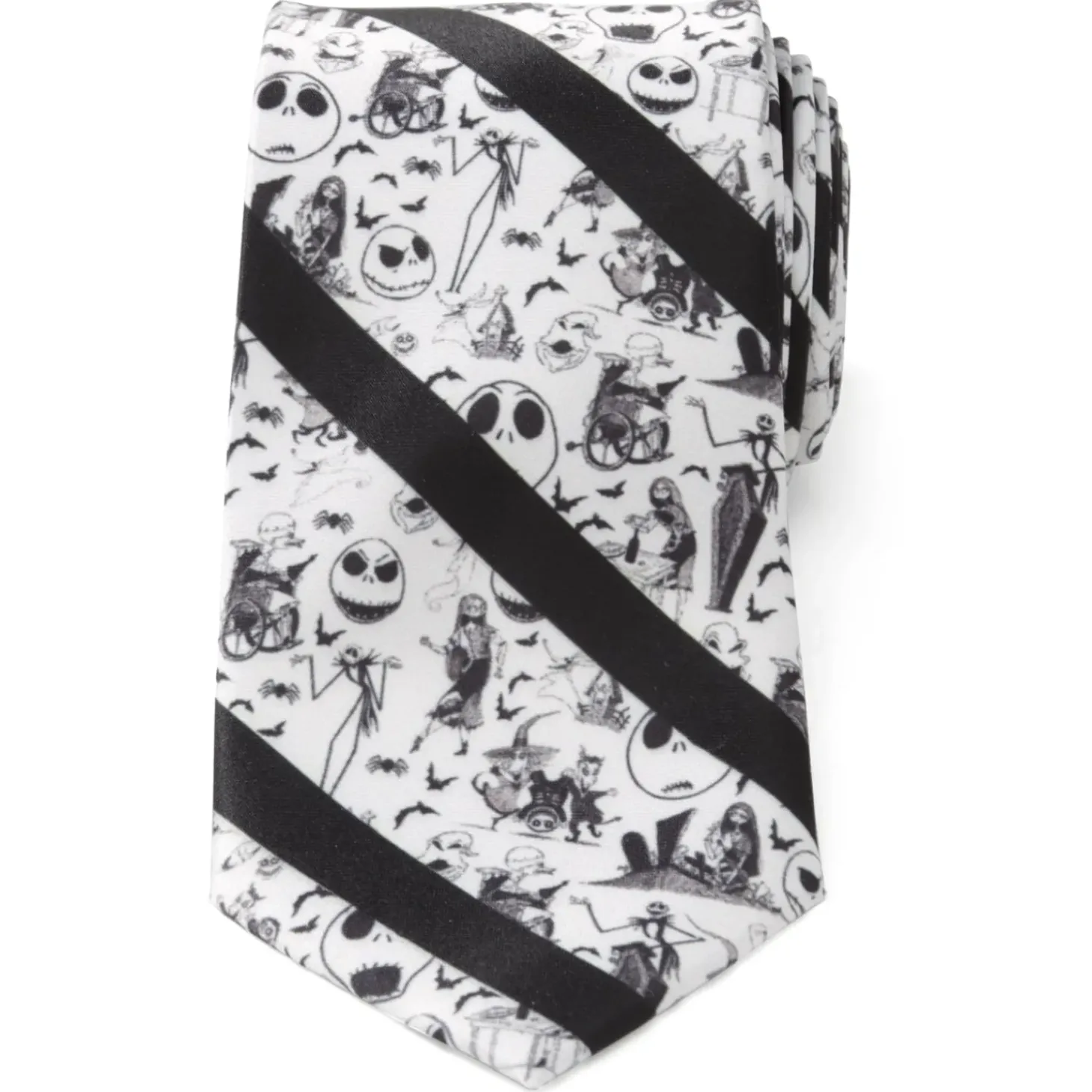 Disney Nightmare Before Christmas Stripe Black Men's Tie