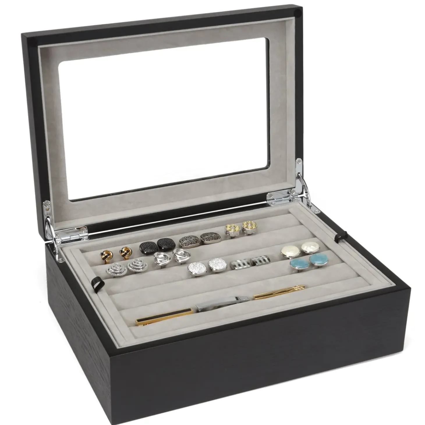 Ox and Bull Trading Co. Onyx Cufflinks Collector's Case - 72 pairs