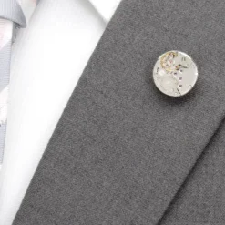 Ox and Bull Trading Co. Open Edge Skeleton Watch Movement Lapel Pin