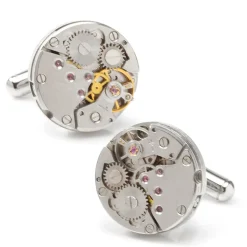 Ox and Bull Trading Co. Open Edge Skeleton Watch Movement Cufflinks