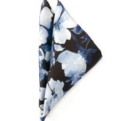 Ox and Bull Trading Co. Painted Floral Black Pocket Square