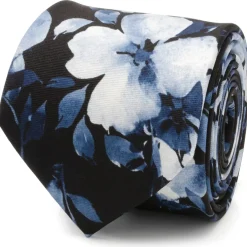 Ox and Bull Trading Co. Painted Floral Black Silk Men's Tie
