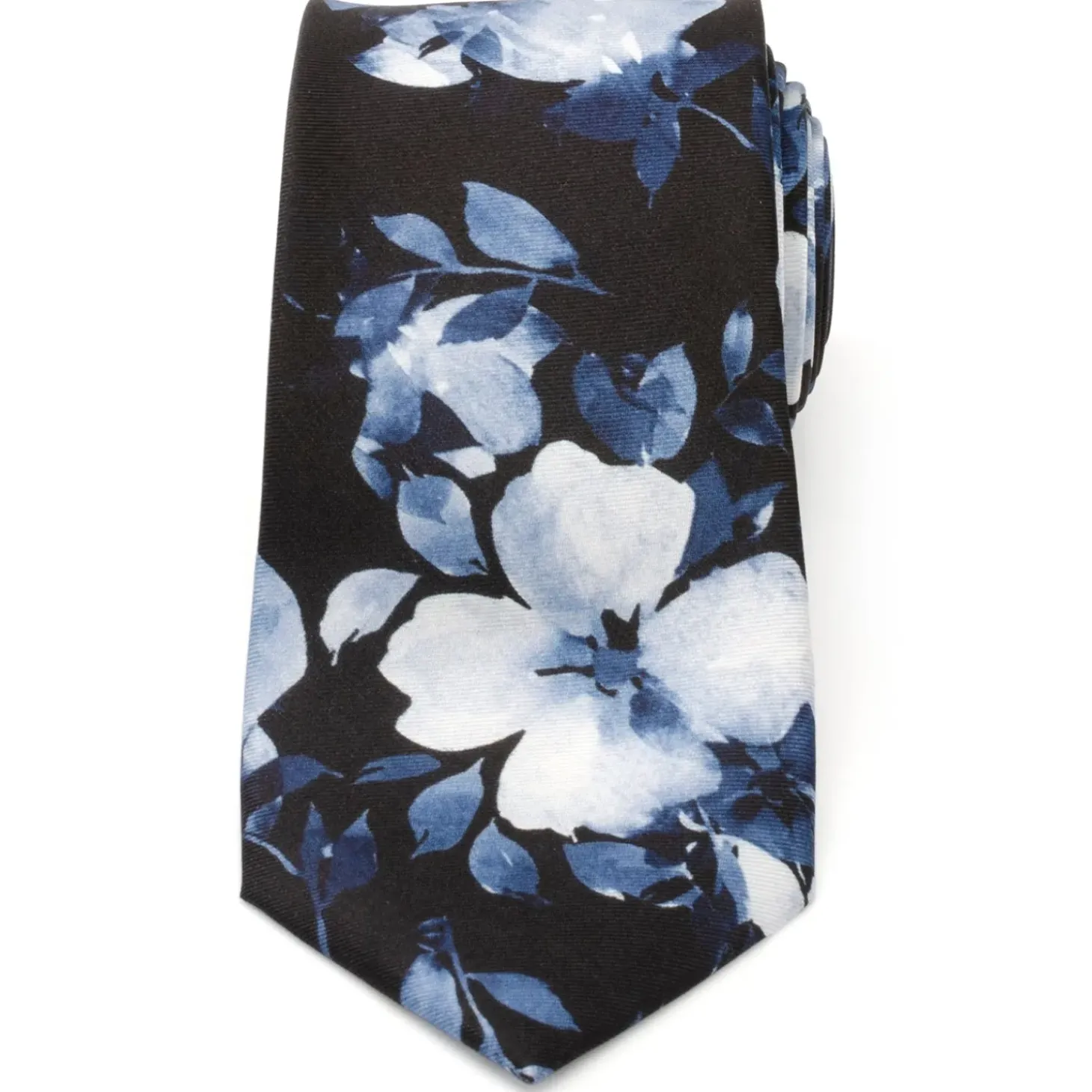 Ox and Bull Trading Co. Painted Floral Black Silk Men's Tie