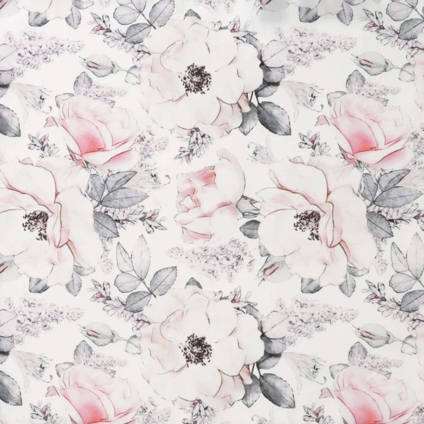 Ox and Bull Trading Co. Painted Floral Gray Pocket Square