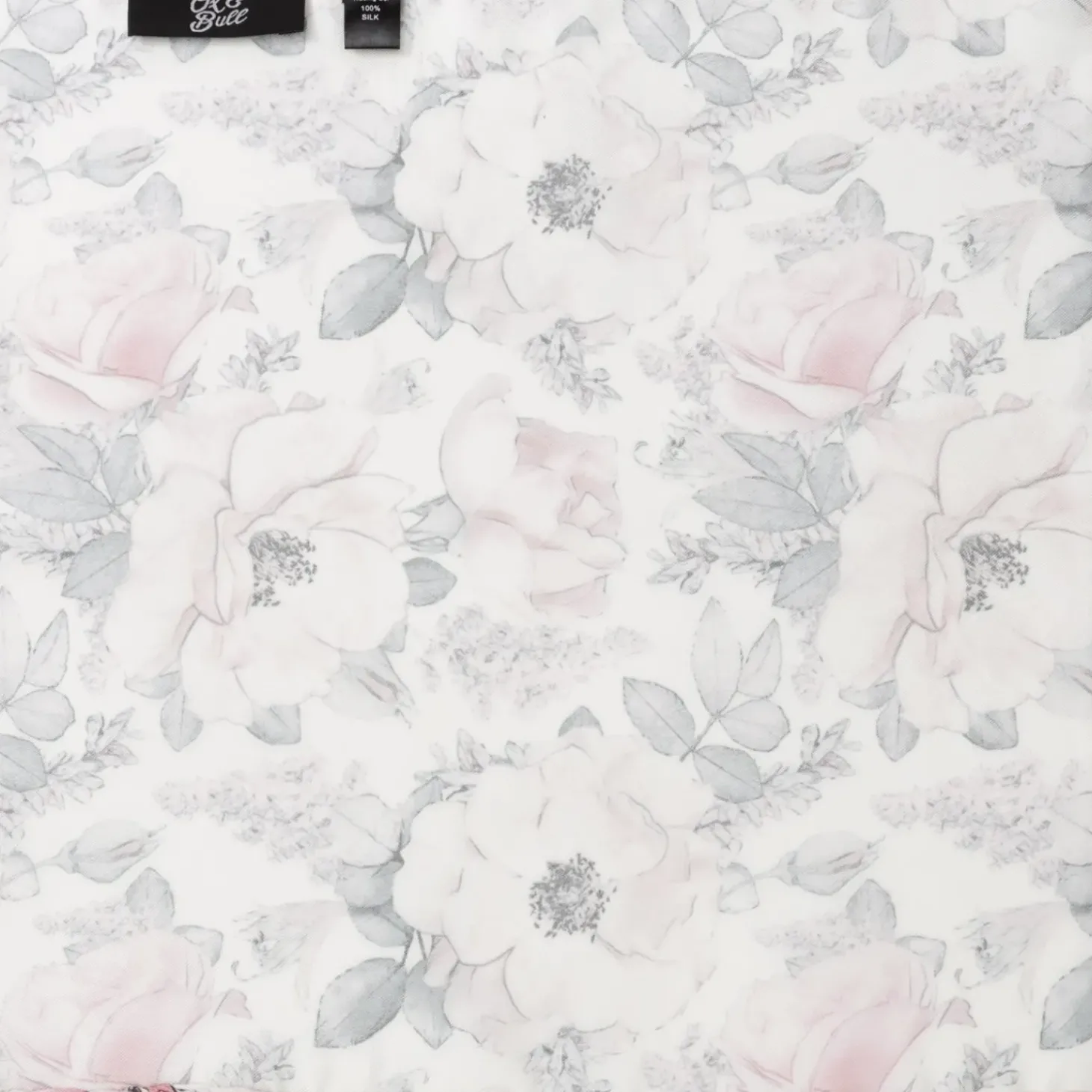 Ox and Bull Trading Co. Painted Floral Gray Pocket Square