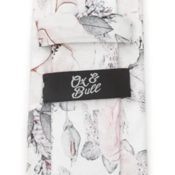 Ox and Bull Trading Co. Painted Floral Gray Silk Men's Tie