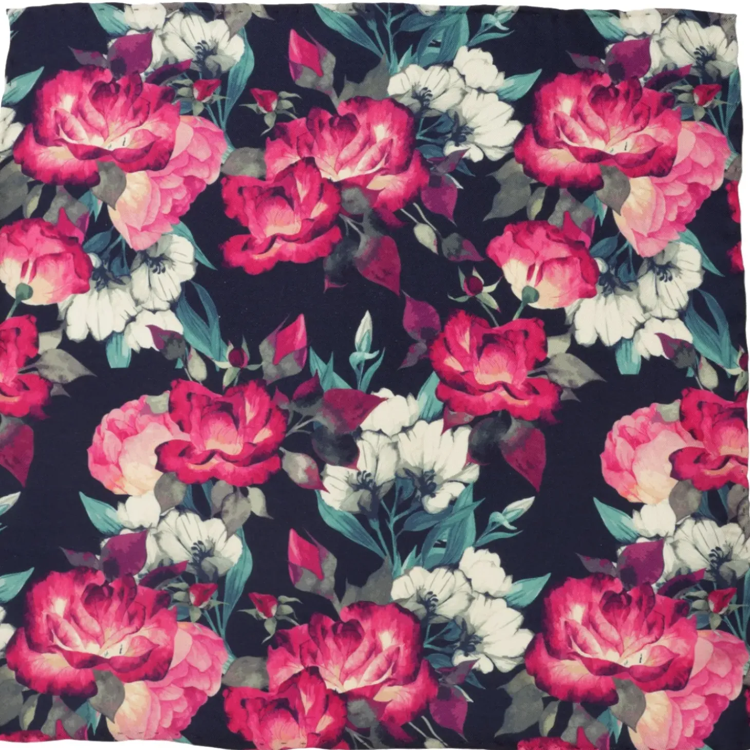 Ox and Bull Trading Co. Painted Floral Navy Pocket Square