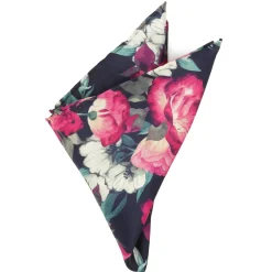 Ox and Bull Trading Co. Painted Floral Navy Pocket Square