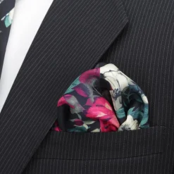 Ox and Bull Trading Co. Painted Floral Navy Pocket Square