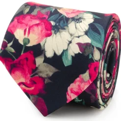 Ox and Bull Trading Co. Painted Floral Navy Silk Men's Tie