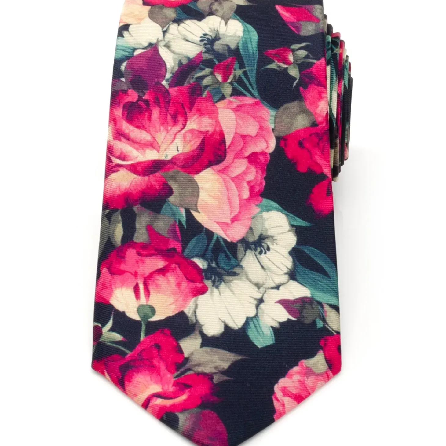 Ox and Bull Trading Co. Painted Floral Navy Silk Men's Tie