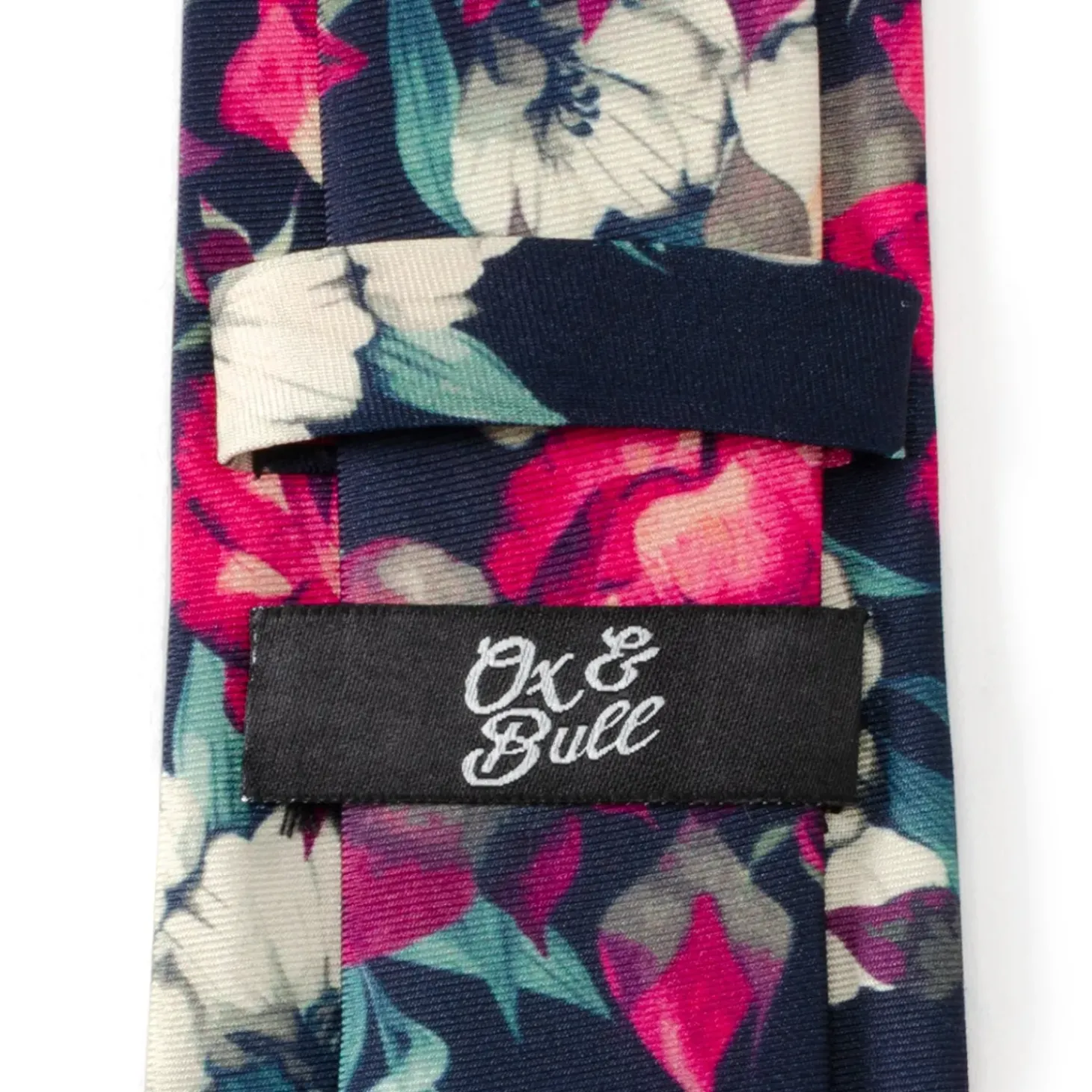 Ox and Bull Trading Co. Painted Floral Navy Silk Men's Tie